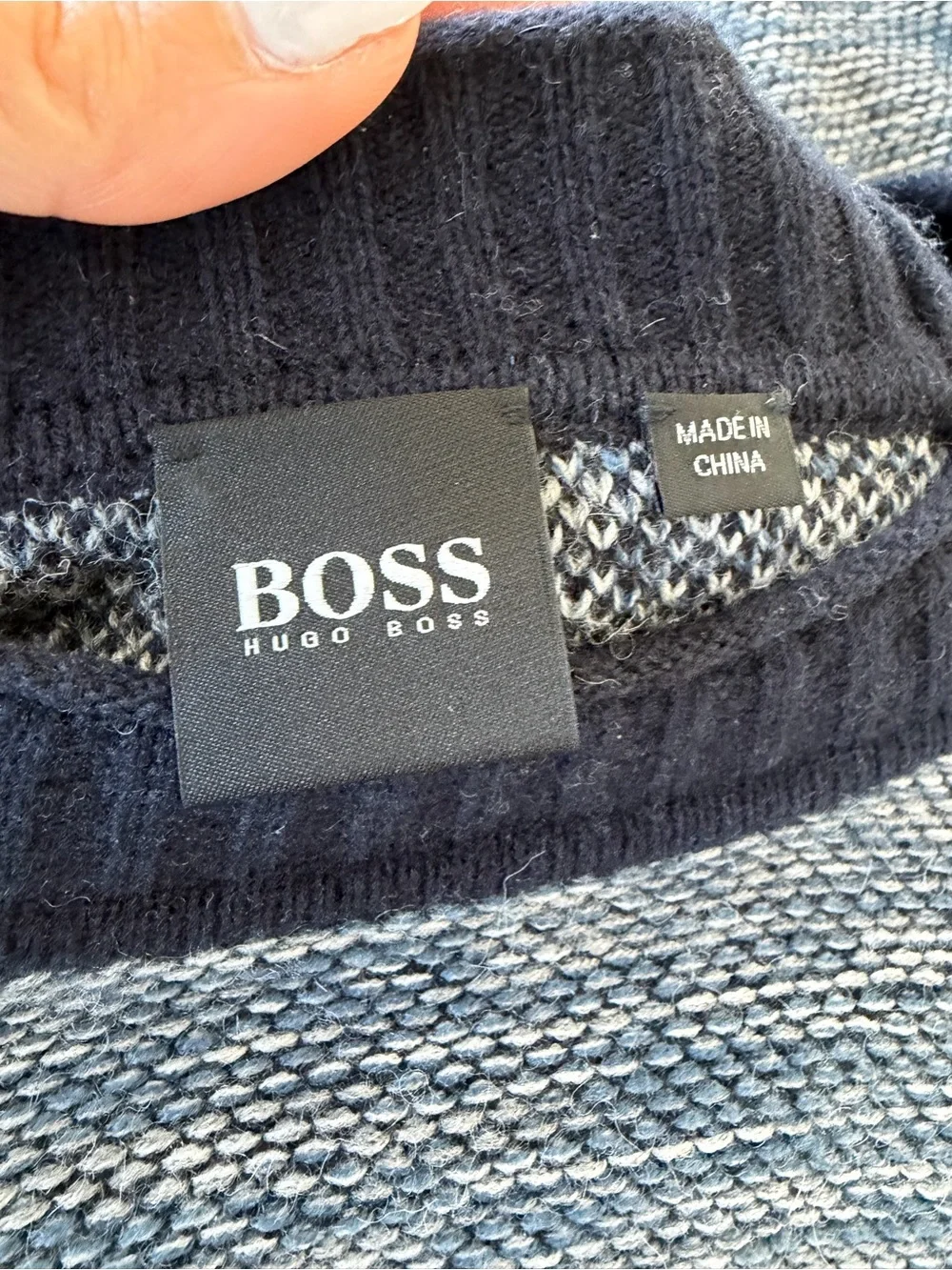 BOSS Hugo Boss Kharles Men’s Crewneck Sweater Dark Blue Gray Size XL